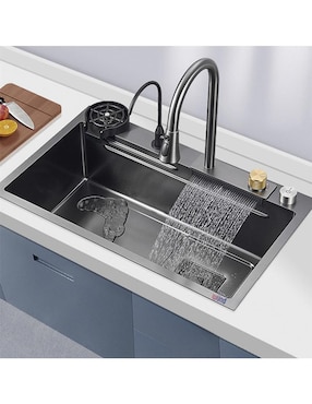Tarja de acero inoxidable Wünd con escurridor derecho W55ND