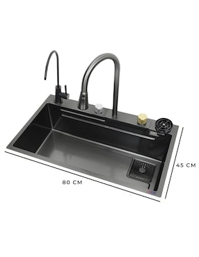 Tarja de acero inoxidable Wünd con escurridor derecho W55ND
