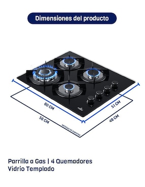 Parrilla a gas lp empotrable Naesi