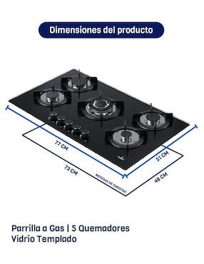 Parrilla a gas lp empotrable Naesi