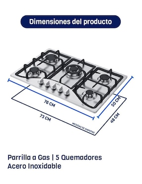 Parrilla a gas lp empotrable Naesi