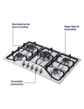 Parrilla a gas lp empotrable Naesi