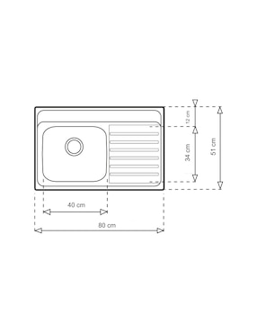 Tarja de acero inoxidable Teka con escurridor derecho TEKAWAY800.5101C1EDMNI