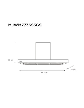 Campana de pared Midea MJWM7736S3GS de acero inoxidable