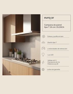 Campana de pared Eurogar EU76CA de acero inoxidable