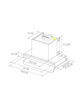 Campana de pared Tecnolam POLLUX.AC60 de acero inoxidable