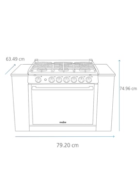 Estufa empotrable Mabe 79.20 cm XOC80800CMPU80 de 5 quemadores