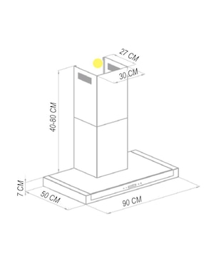Campana de pared Tecnolam ORION.AC90 de cristal templado