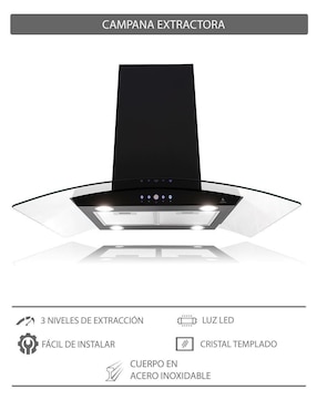 Campana de isla Supra HAUNOLD de acero inoxidable
