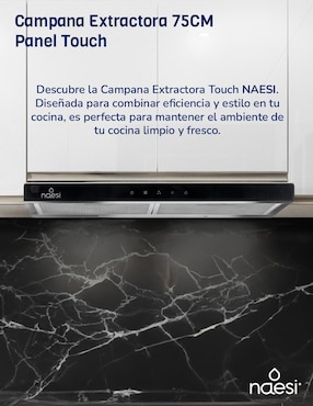 Campana de pared Naesi AN504 de acero inoxidable