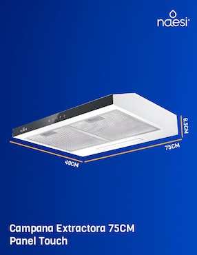 Campana de pared Naesi AN504 de acero inoxidable