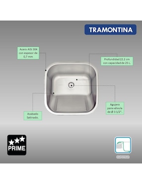 Tarja 1 tina de acero inoxidable Tramontina 94403107