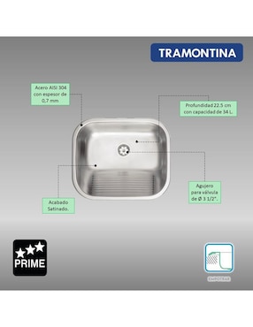 Tarja 1 tina de acero inoxidable Tramontina 94400107