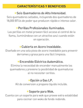 Parrilla a gas lp empotrable Thor Kitchen