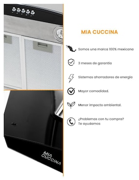 Campana de pared Mia Cuccina de acero inoxidable