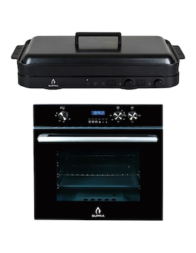 Combo Horno A Gas/eléctrico Supra Dark Vortex + Grill-In Capacidad 60 L + Parrilla