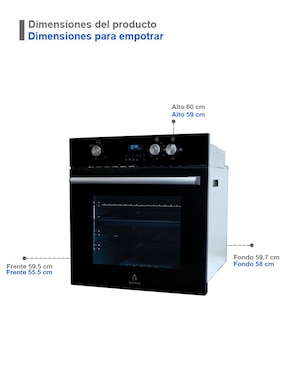 Horno a gas/eléctrico Supra Dark Vortex + Grill-In capacidad 60 L