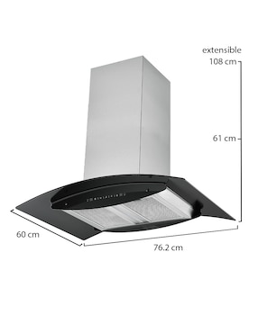 Campana de isla Era CI-350-77 de acero inoxidable