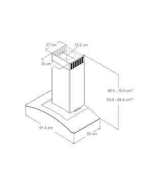 Campana de pared Teka NC 95610 KCL de acero inoxidable