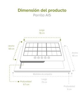 Parrilla a gas lp empotrable Avera