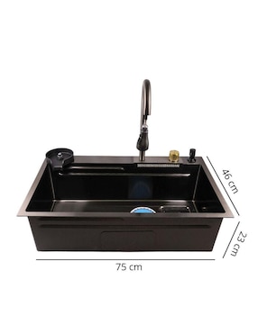 Tarja de acero inoxidable Maxims con escurridor derecho KIT7546