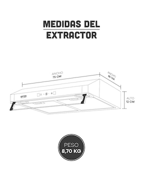 Campana de pared Era EC-180-75 de acero inoxidable
