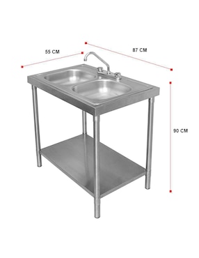 Fregadero de acero inoxidable Mindejal Fregadero doble