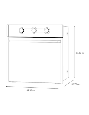 Horno a gas LP Io Mabe IO56HGPIO75KM capacidad 60 L