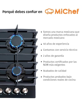 Parrilla a gas lp empotrable Michef