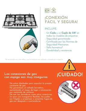 Parrilla a gas lp empotrable Rivel