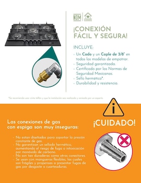 Parrilla a gas lp empotrable Rivel