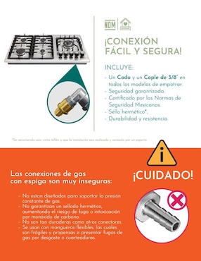 Parrilla a gas lp empotrable Rivel