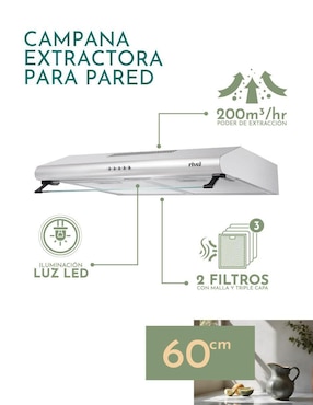 Campana de pared Rivel CAMP-IXB60 de acero inoxidable