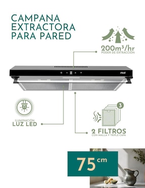 Campana de pared Rivel CAMP-IXT75 de acero inoxidable