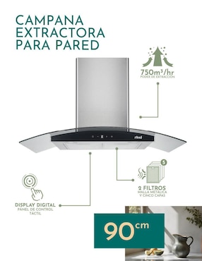 Campana de pared Rivel CAMP-XCT90 de acero inoxidable