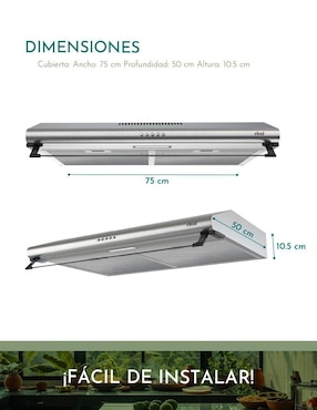Campana de pared Rivel CAMP-IXB75 de acero inoxidable