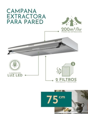 Campana de pared Rivel CAMP-IXB75 de acero inoxidable