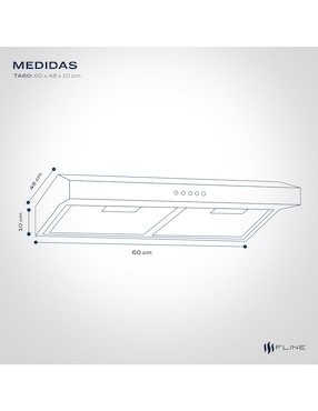 Campana plana Fline TA60 de acero inoxidable