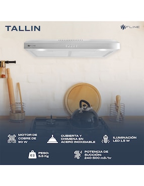 Campana plana Fline TA60 de acero inoxidable