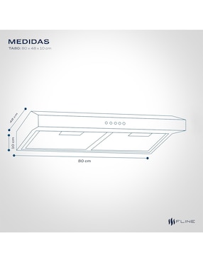 Campana plana Fline TA80 de acero inoxidable