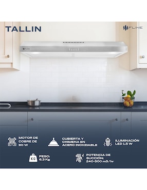Campana plana Fline TA80 de acero inoxidable