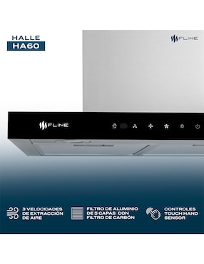 Campana de pared Fline HA60 de acero inoxidable