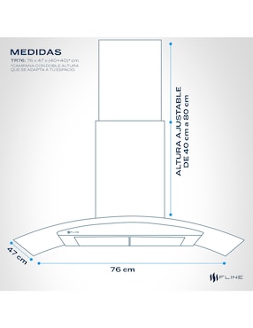 Campana de pared Fline TR76 de acero inoxidable