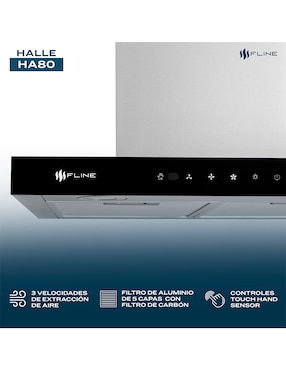 Campana de pared Fline HA80 de acero inoxidable