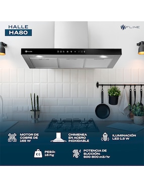 Campana de pared Fline HA80 de acero inoxidable