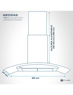 Campana de pared Fline TR60 de acero inoxidable