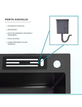 Fregadero de acero inoxidable Yma Home Portacuchillo