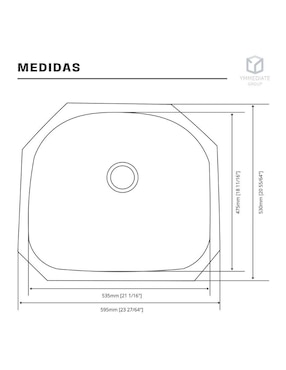 Fregadero de acero inoxidable Yma Home ch. plata y kit