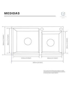 Fregadero de acero inoxidable Yma Home