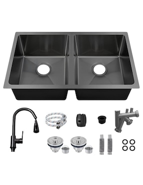 Fregadero de acero inoxidable Yma Home cuadrada negra